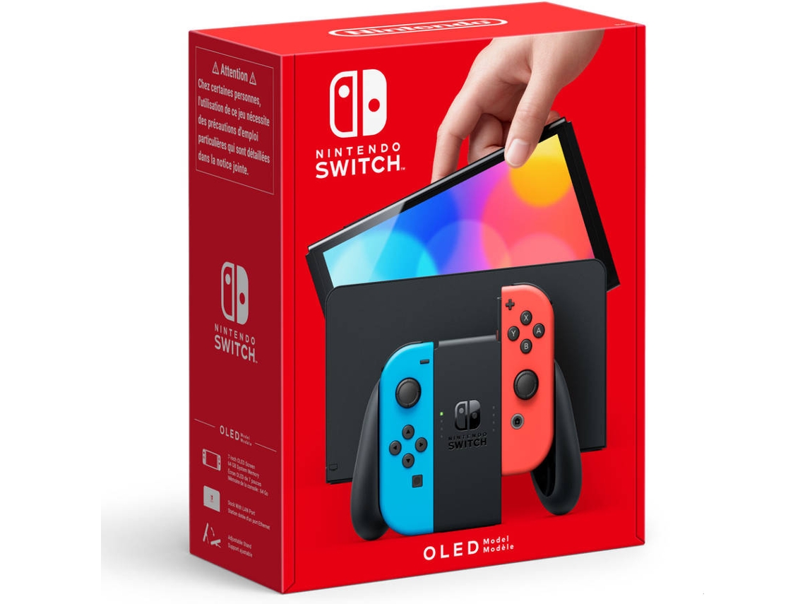 Consola Nintendo Switch Modelo OLED (64 GB - Azul y Rojo Neón)