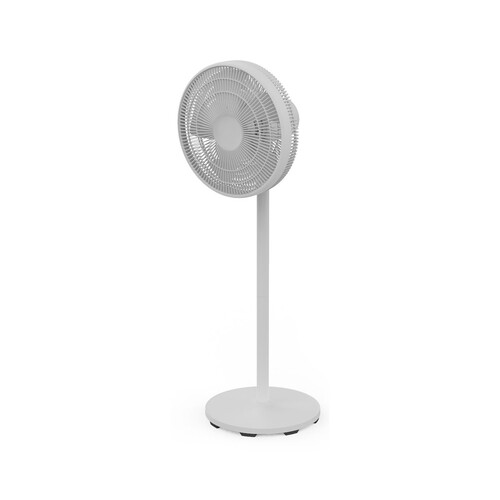 Ventilador pie y sobremesa con mando a distancia QILIVE Q.6933 blanco, 50W, 3 velocidades, 40cm, temporizador, panel táctil.