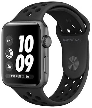 Apple Watch Nike+ (42 mm) Exterior gris + Correa deportiva Nike - Antracita/Negro