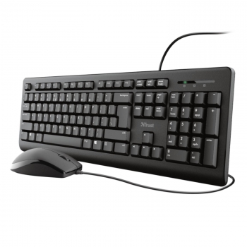 Teclado  raton trust con cable   negro