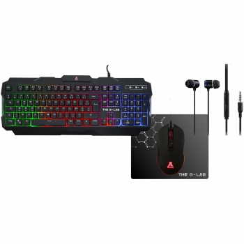 Teclado con raton y auriculares gaming the g lab combo hellium